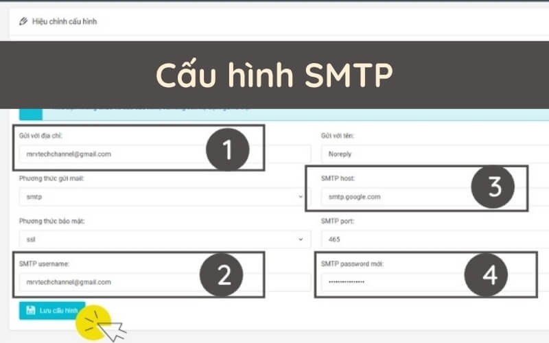 Cách cấu hình SMTP trong hệ thống website Vtech CMS